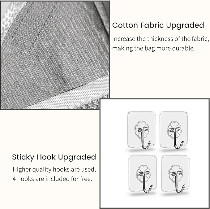 Kanrichu 3pcs Small Wall Hanging Organizer Bag, Linen Fabric Door Hanging - Image 4