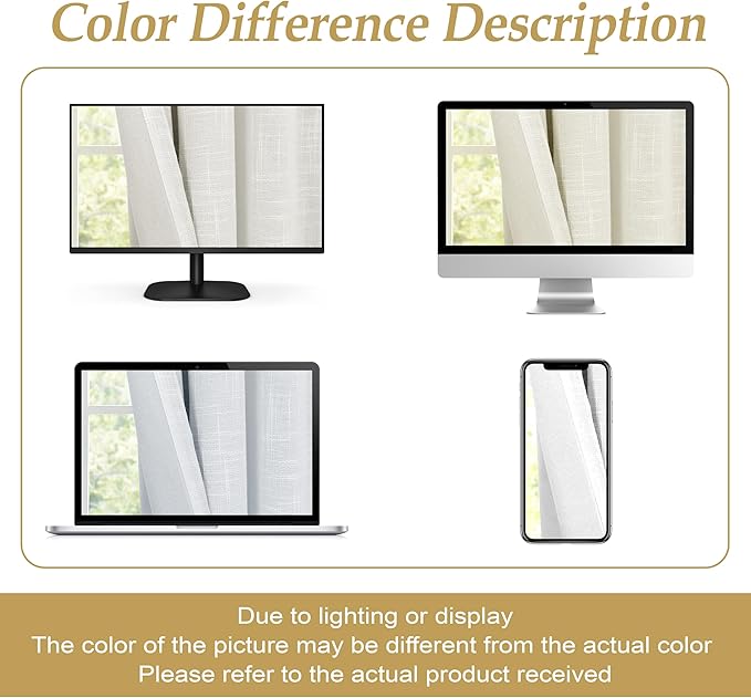 DriftAway Double Layer Linen Blackout Tie Up Curtains Thermal Insulated Fully - Image 9