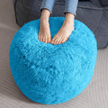 HIGOGOGO Round Stuffed Pouf Ottoman, Long Faux Fur Poufs by HIGOGOGO