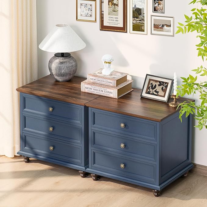 24" Wide Farmhouse Night Stand Set of 2, Large End Table - Image 8
