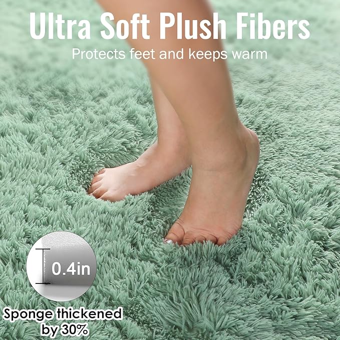 PAGISOFE Machine Washable Sage Green Rugs - Image 6