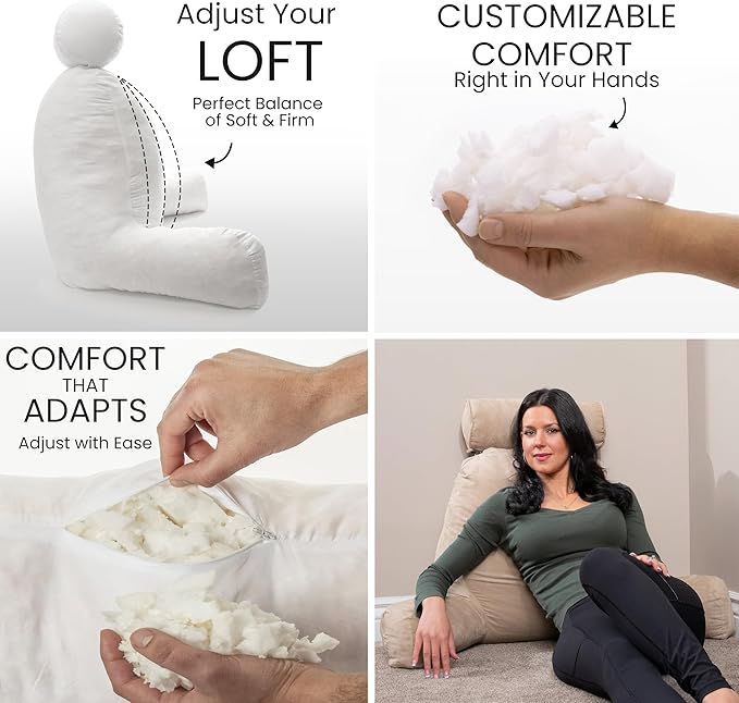 Husband Pillow XXL Aspen Edition, Adult Reading Sit Up Bed Rest Pillow - Image 2