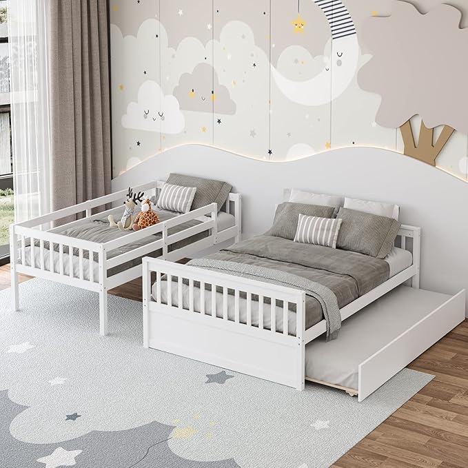 KOMFOTT Wood Twin Over Full Bunk Bed - Image 4