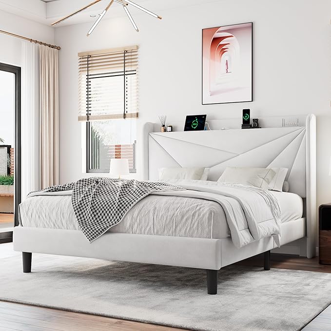 Queen Size Upholstered Bed Frame by Einhomn