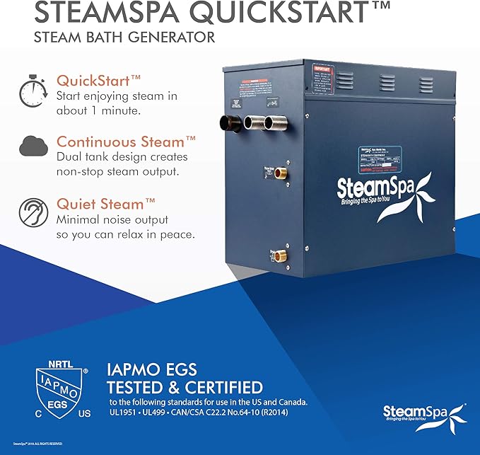 SteamSpa 10.5kW Steam Sauna Generator Executive Bundle 240V Steam Generator - Image 3