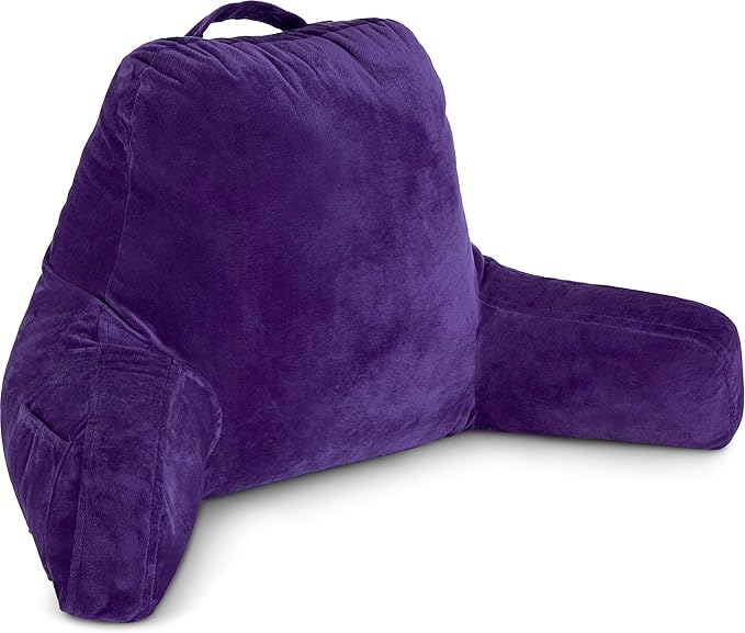Husband Pillow Purple, Original Reading Pillow in Bed Rest Chair, Shredded by HusbandPillow