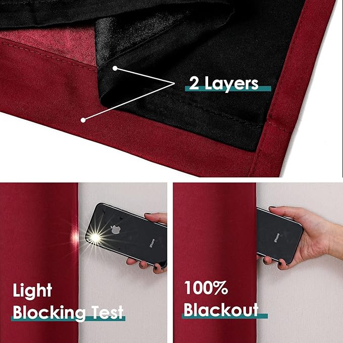 ChrisDowa 100% Blackout Curtains 108 inch Long - Image 4