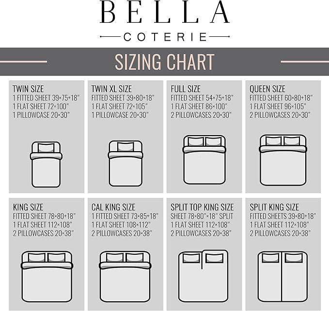 Bella Coterie Luxury Bamboo Viscose 34” Split Top King Size Sheet Set | 1 - Image 9