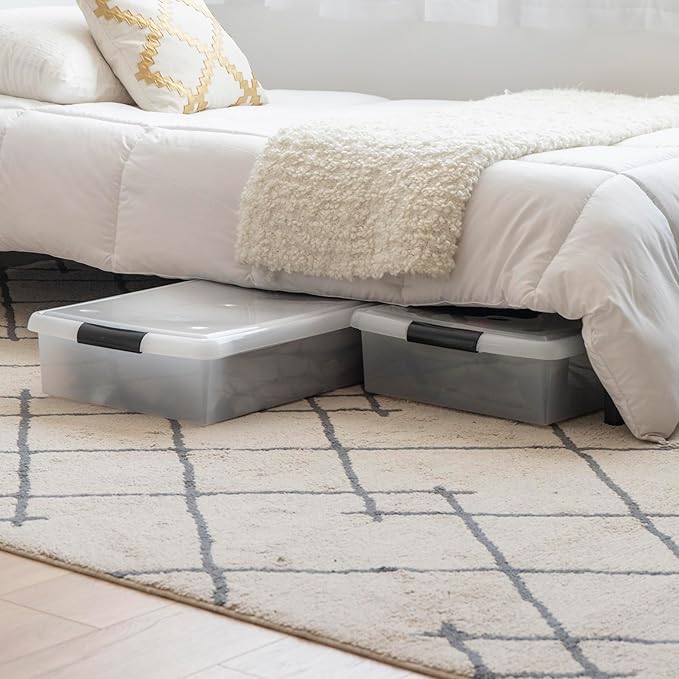 IRIS USA 40 Qt Plastic Under Bed Storage Nestable Organizer Bin Container - Image 9
