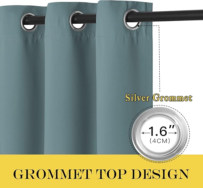 NICETOWN Greyish Blue Blackout Curtains - Image 5