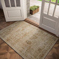 Washable 3x5 Entryway Rug, Boho Non-Slip Vintage Distress Small Rugs by Hedwior