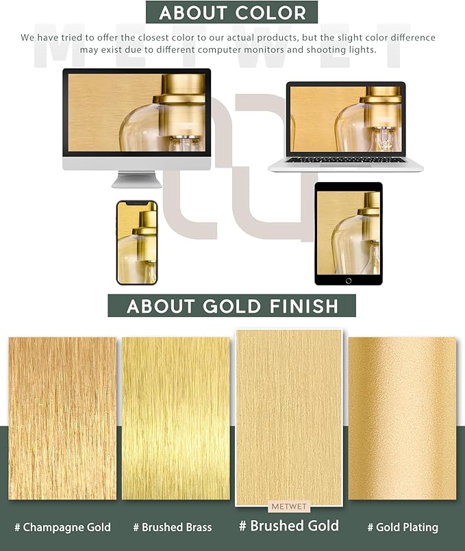 METWET Bathroom Light Fixtures, 3-Light Modern Vanity Light - Image 8