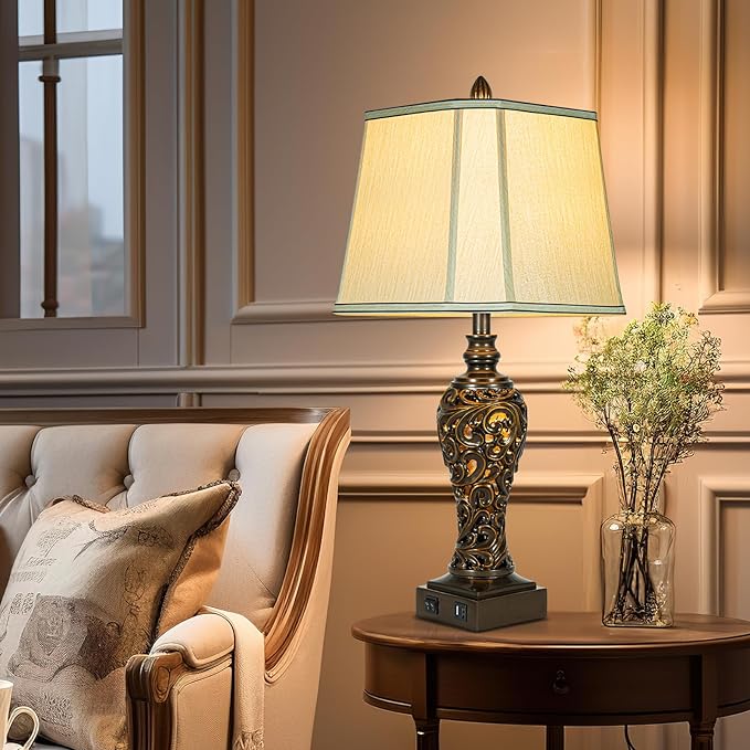 28.5" high Vintage Brown Table Lamps Set of 2 - Image 5