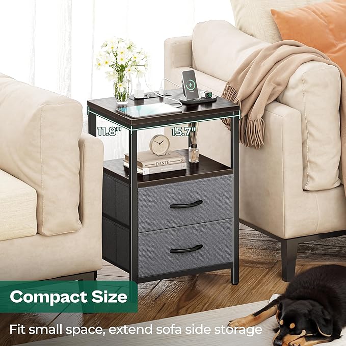 Huuger Nightstands Set of 2, End Tables - Image 5