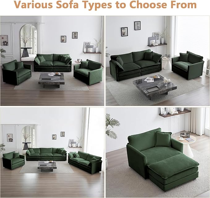 mikibama 41.4" W Single Seat Sofa, Chenille Comfy Deep Upholstered Couch - Image 6