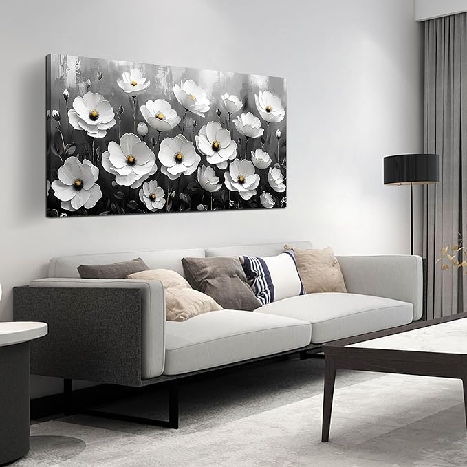 Prepeyssee Black and White Botanical Wall Art floral wall decor by Prepeyssee