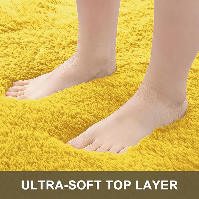 OLANLY 2x3 Machine Washable Small Bedside Rug, Soft Fluffy Shaggy Entryway - Image 5