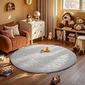 Ophanie Round Rug 6Ft White Circle Area Rug, Aesthetic Room Decor, Fluffy Fuzzy by Ophanie