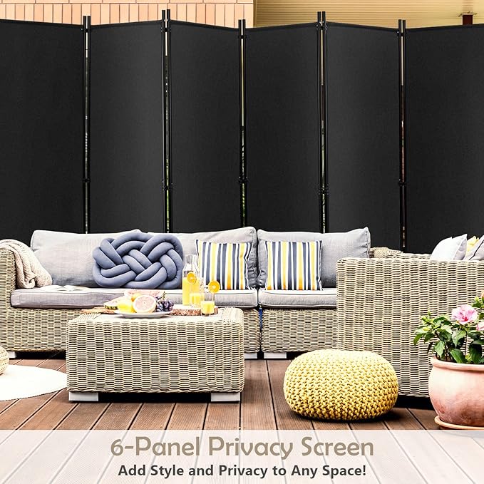 GOFLAME 6 Panel Folding Room Divider, 6FT Rolling Privacy Screen - Image 2