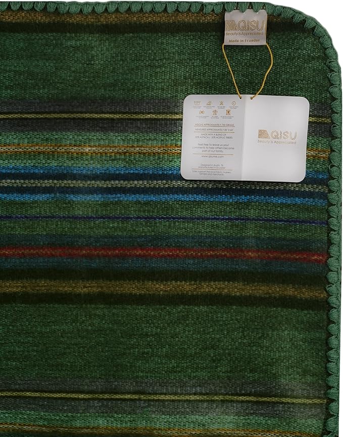 QISU Alpaca Wool Blanket Throw | Large, Variegated | 85 x 65 inches | Ultra-Soft - Image 5