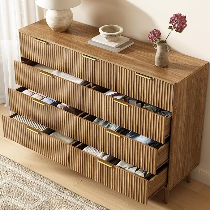 CARPETNAL Fluted 9 Drawer Dresser - Image 5