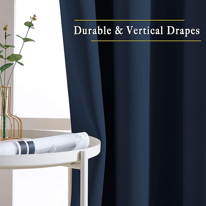 NICETOWN Navy Blackout Curtains 84 inch Length 2 Panels, Grommet Thermal - Image 5
