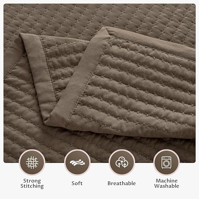 KASENTEX Oversized King Quilt Set 112"x106" – Soft Washed 3-Layer Lightweight - Image 4