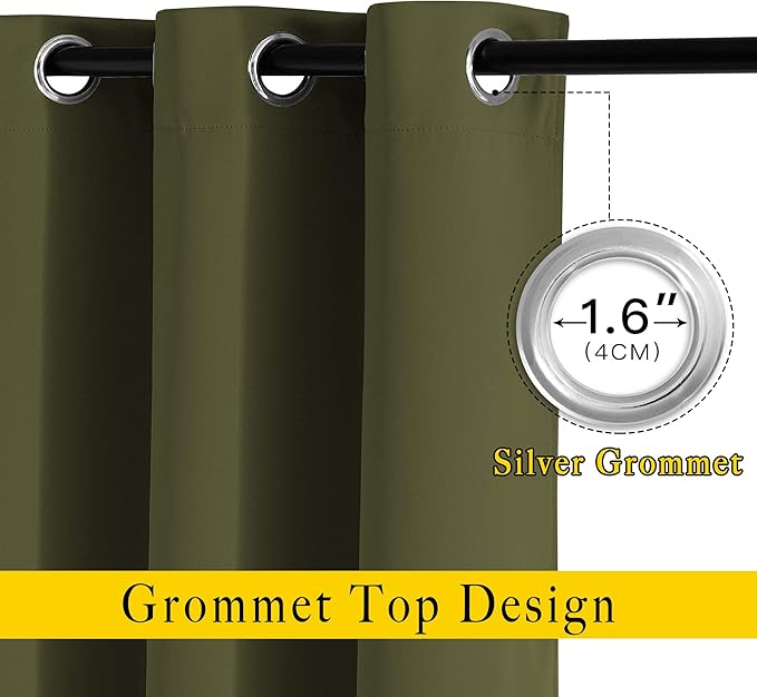 NICETOWN Bedroom Room Darkening Curtains 95 inch Length - Image 2
