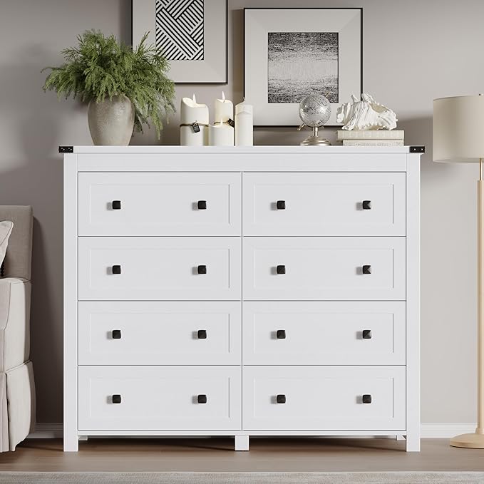 Tall 8-Drawer Dresser, Modern Wooden Storage Chest of Drawers, Dresser TV Stand - Image 3