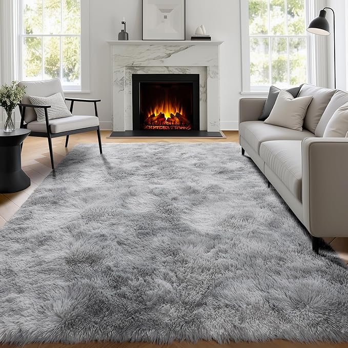 PAGISOFE Abstract Shaggy Machine Washable Area Rug 4' x 6' Plush Soft Fluffy by PAGISOFE