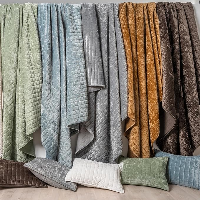 RECYCO Luxury Velvet Quilt Set Full Queen Size Bedding Sets, Ultra Soft Velvet - Image 6