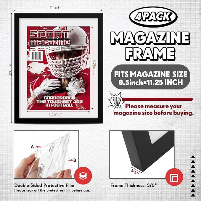 Geetery 4 Pcs Sports Magazine Frame - Image 2