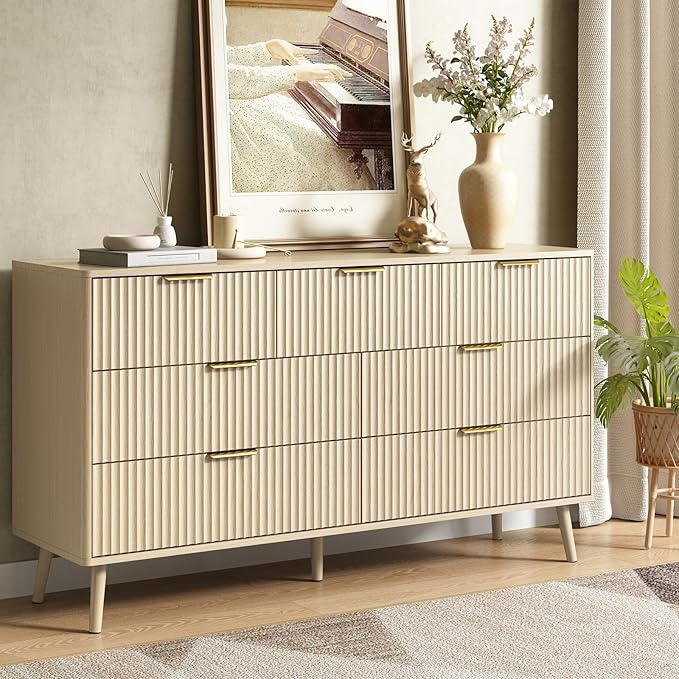 CARPETNAL Fluted 7 Drawer Dresser by CARPETNAL