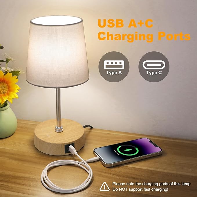 Ascher Small Bedside Table lamp Set of 2, RGB Color Changing Lamps, 3 Color - Image 5