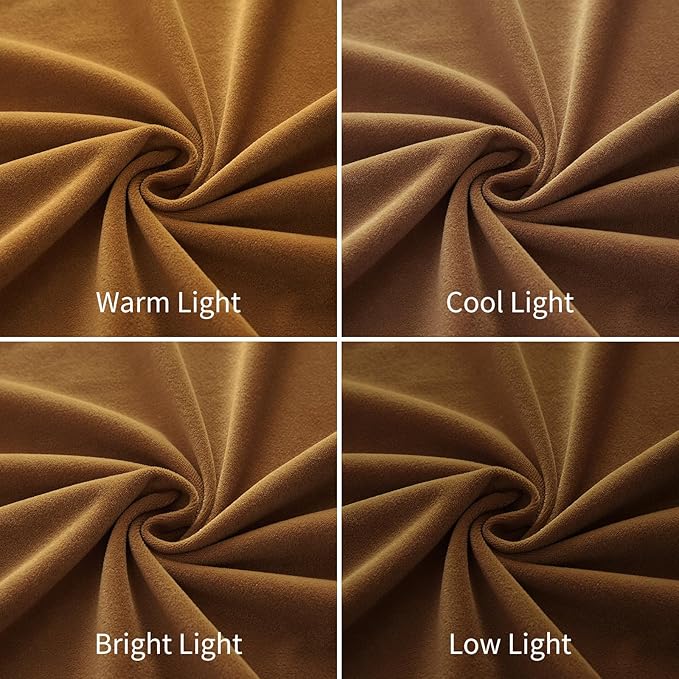 Joydeco Brown Velvet Curtains 102 inch Length 2 Panels, Luxury Blackout Rod - Image 7
