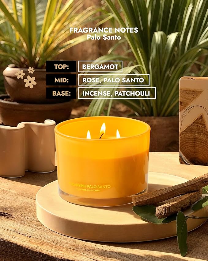 96NORTH Luxury Palo Santo Candle | Large 3 Wick Jar Candle | Up to 50 Hours - Image 4