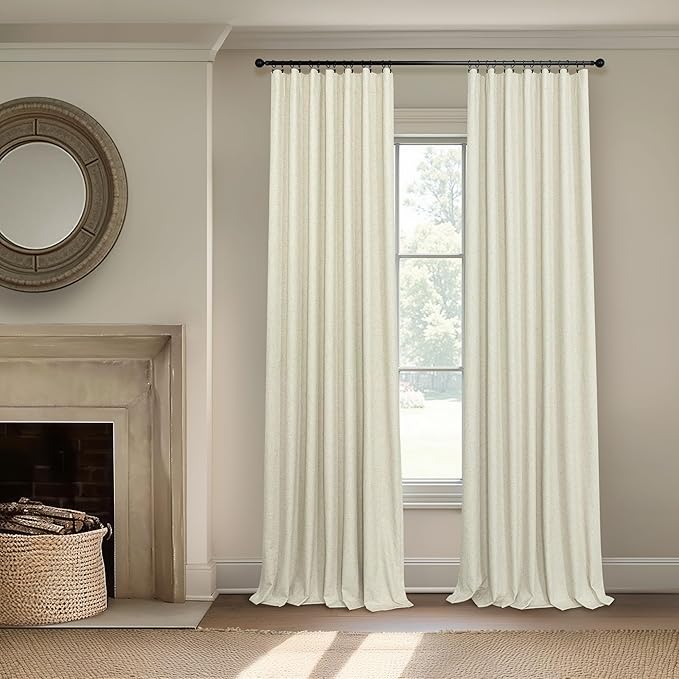 Pitalk Black Out 96 Inch Long Boho Curtains 2 Panel Set Farmhouse Curtain - Image 7