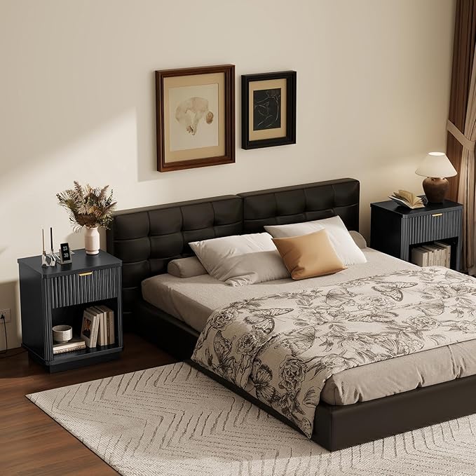LYNCOHOME Fluted Nightstand Set of 2 - Image 2