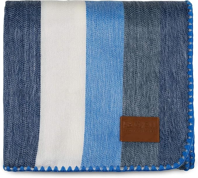 QISU Alpaca Wool Blanket Throw | Large, Stripe | 85 x 65 inches | Ultra-Soft by QISU