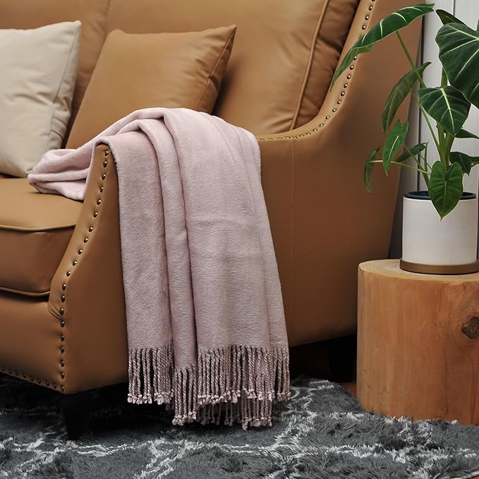 EP Mode Fringed Mulberry Silk Throw Blanket - Image 3