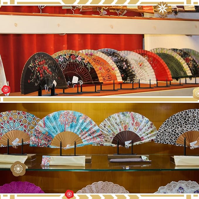 Roowest 2 Pcs Acrylic Fan Display Stand Folding Japanese Chinese Hand Fan Stand - Image 6