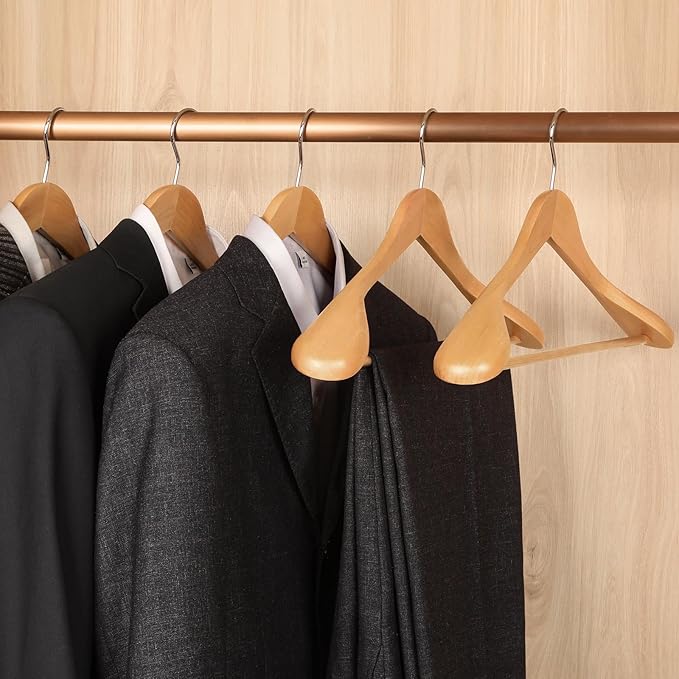 TOPIA HANGER Wide Shoulder Wooden Hangers, Suit Hangers - Image 5