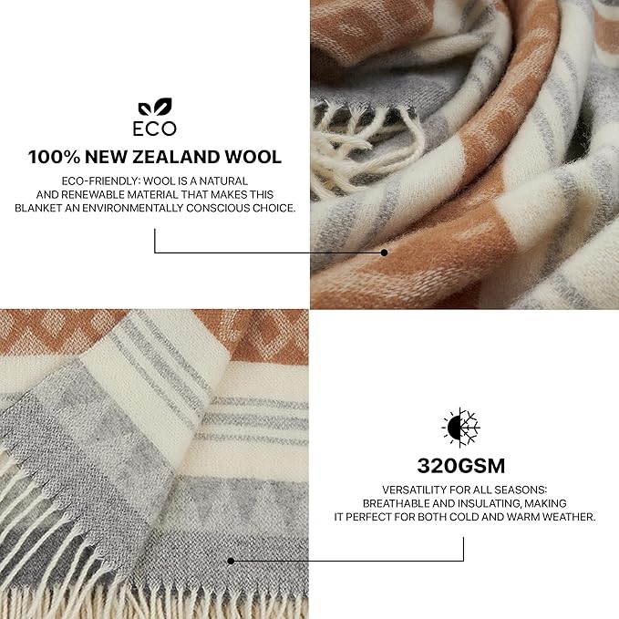 | Wool Blanket/Throw | 100% New Zealand Wool | Perfect - Image 3