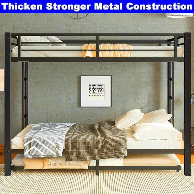 Upgraded Version Thicken Heavy Duty Metal Queen Bunk Bed - Image 3