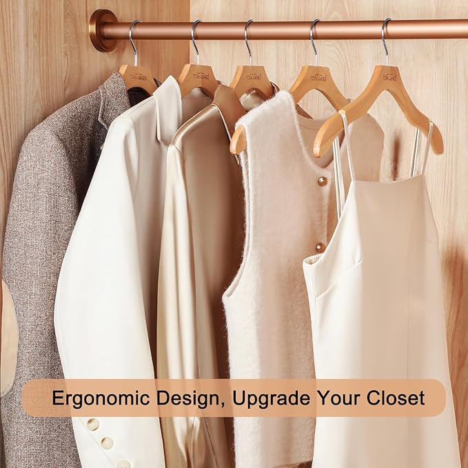 TOPIA HANGER Wooden Coat Hangers 12 Pack, Premium Wood Top Suit Hangers - Image 8