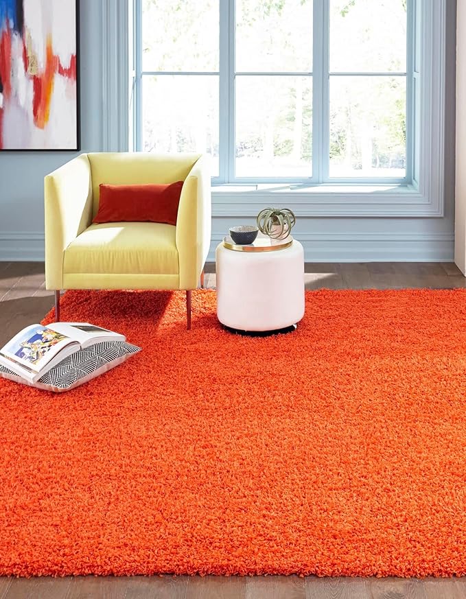 Unique Loom Solid Shag Collection Area Rug - Image 2
