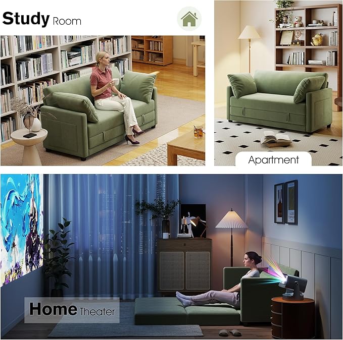65" Loveseat Sleeper Sofa Bed, Corduroy Convertible Sofa Bed - Image 7