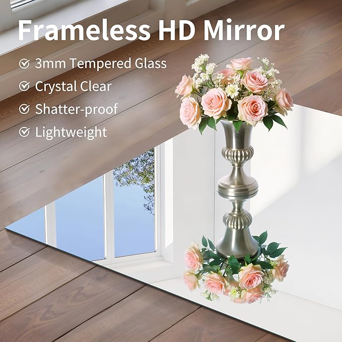 CILIBER Frameless Mirror, 36x40 inch Bathroom Mirrors - Image 4