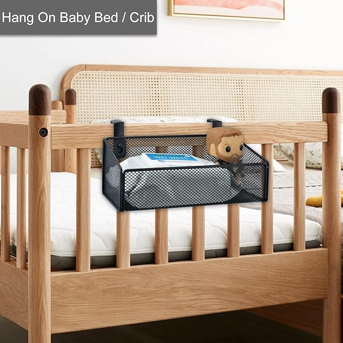 MATIMASU Bedside Caddy Hanging Storage Basket Beside Shelf Metal Organizer - Image 6