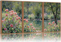 Yeehomedec Monet Anthropologie Framed Canvas Wall Art Set, Impressionist Floral by Unknown